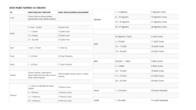 2026 Nakil Tarihleri ve Takvimi