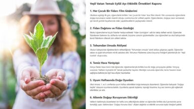 Yeşil Vatan Temalı Eylül Ayı Etkinlik Örnekleri Raporu